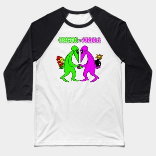 Green vs Purple Baseball T-Shirt